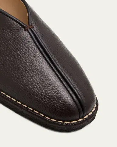 LEMAIRE Men's Piped Crepe Leather Slippers | Thumbnail 3