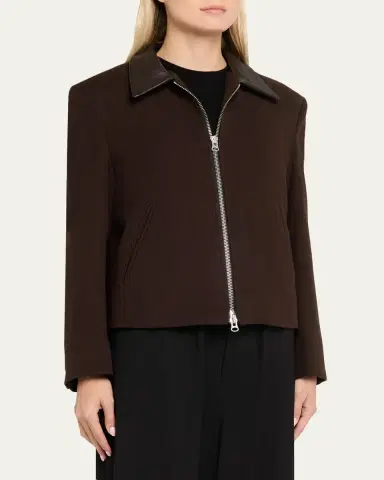 TONYWACK Leather-Trim Wool Jacket | Thumbnail 4 TONYWACK Leather-Trim Wool Jacket | Thumbnail 4