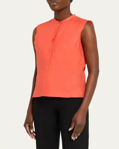 Akris Linen Sleeveless Button-Down Blouse | Thumbnail 4 Akris Linen Sleeveless Button-Down Blouse | Thumbnail 4