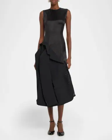 HODAKOVA Inside-Out Suit Reconstructed Sleeveless Midi Dress | Thumbnail 6