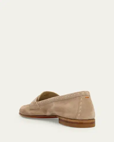 Santoni Marlene Suede Penny Loafers | Thumbnail 4