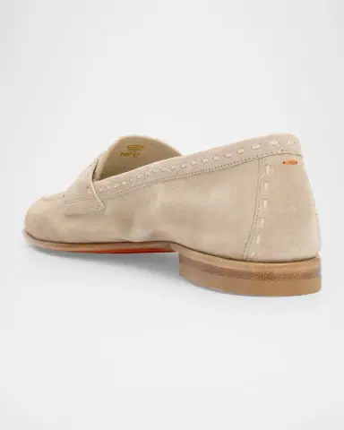 Santoni Marlene Suede Penny Loafers | Thumbnail 8