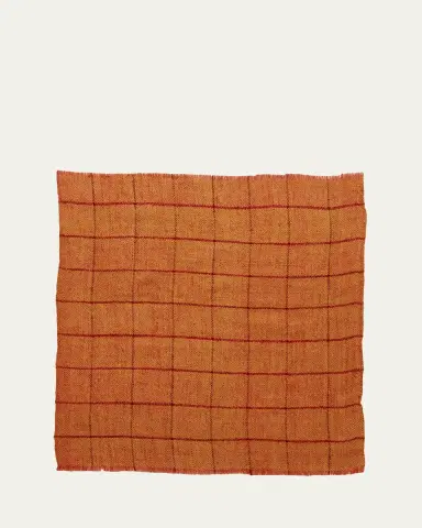 Anderson & Sheppard Men's Check Cashmere Pocket Square | Thumbnail 2