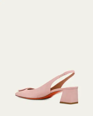 Santoni 50mm Buckle Suede Slingback Pumps | Thumbnail 4