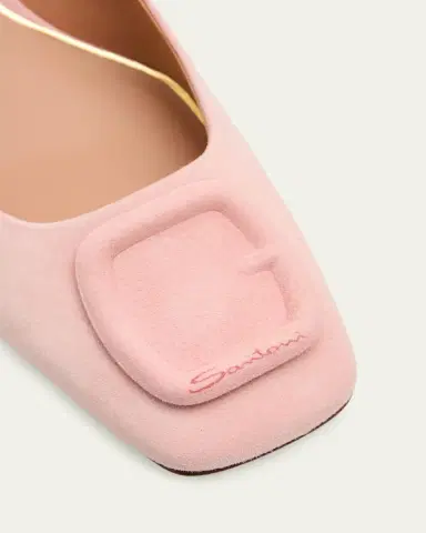 Santoni 50mm Buckle Suede Slingback Pumps | Thumbnail 5