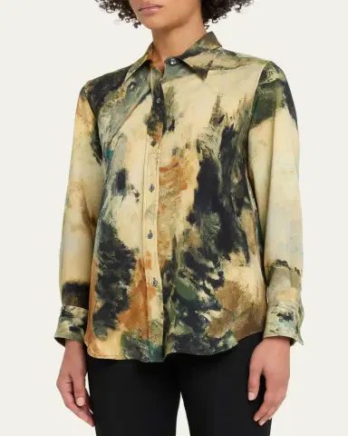 Libertine Modernist Landscape Silk Button-Down Shirt | Thumbnail 4 Libertine Modernist Landscape Silk Button-Down Shirt | Thumbnail 4