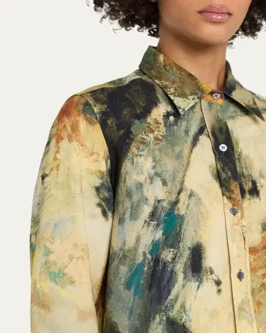 Libertine Modernist Landscape Silk Button-Down Shirt | Thumbnail 5 Libertine Modernist Landscape Silk Button-Down Shirt | Thumbnail 5