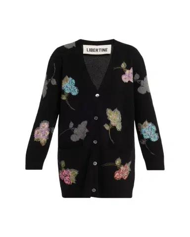 Libertine Primrose Shadow Cashmere V-Neck Cardigan | Thumbnail 1 Libertine Primrose Shadow Cashmere V-Neck Cardigan | Thumbnail 1
