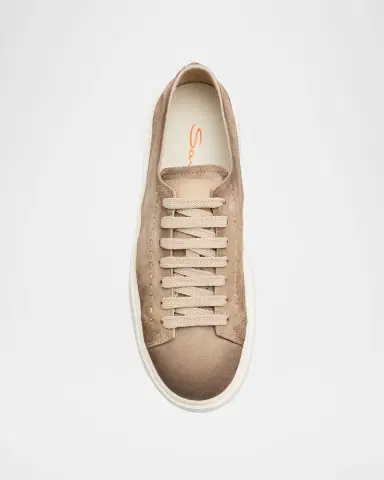 Santoni Clean Icon Suede Low-Top Sneakers | Thumbnail 6