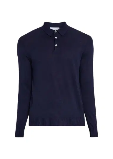 Anderson & Sheppard Men's Silk and Cashmere Polo Sweater | Thumbnail 1 Anderson & Sheppard Men's Silk and Cashmere Polo Sweater | Thumbnail 1