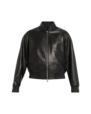 OFFICINE GÉNÉRALE Dorina Lambskin Leather Bomber Jacket | Thumbnail 1 OFFICINE GÉNÉRALE Dorina Lambskin Leather Bomber Jacket | Thumbnail 1