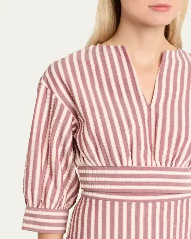Simkhai Noralie Striped Seersucker Crop Top | Thumbnail 5 Simkhai Noralie Striped Seersucker Crop Top | Thumbnail 5