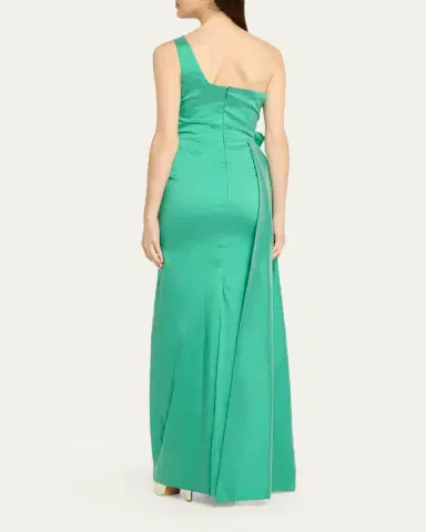 Rickie Freeman for Teri Jon Draped One-Shoulder Taffeta Column Gown | Thumbnail 3 Rickie Freeman for Teri Jon Draped One-Shoulder Taffeta Column Gown | Thumbnail 3