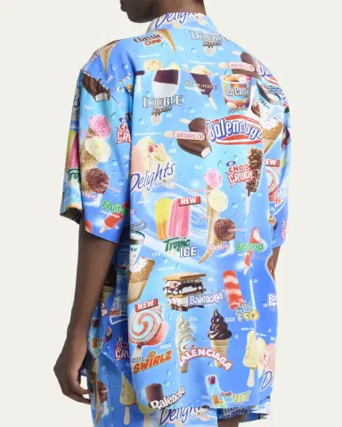 Balenciaga Men's Sweet Treat Short-Sleeve Shirt | Thumbnail 3