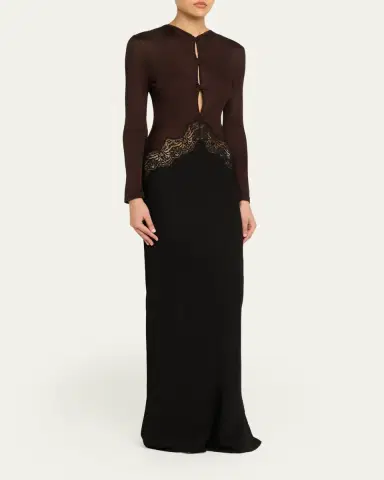 Christopher Esber Open-Twist Lace Long-Sleeve Dress | Thumbnail 4 Christopher Esber Open-Twist Lace Long-Sleeve Dress | Thumbnail 4