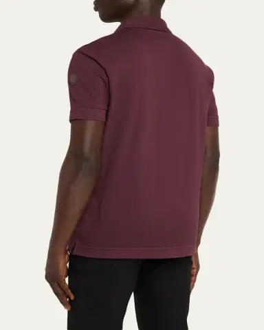 Moncler en's Short-Sleeved Cotton Polo Shirt | Thumbnail 3 Moncler en's Short-Sleeved Cotton Polo Shirt | Thumbnail 3