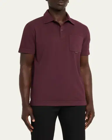 Moncler en's Short-Sleeved Cotton Polo Shirt | Thumbnail 4 Moncler en's Short-Sleeved Cotton Polo Shirt | Thumbnail 4