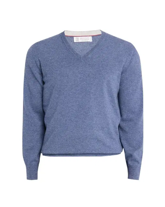 Brunello Cucinelli Men's Cashmere Knit V-Neck Sweater