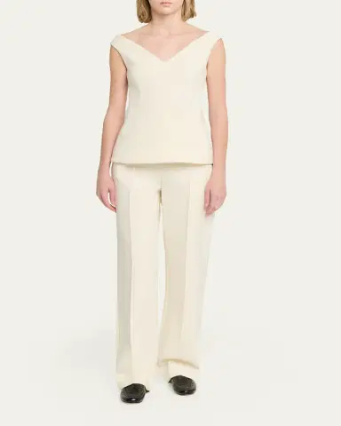 Proenza Schouler Mariam Wool Scuba V-Neck Top | Thumbnail 2