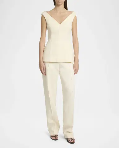 Proenza Schouler Mariam Wool Scuba V-Neck Top | Thumbnail 6