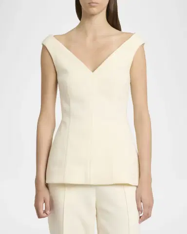Proenza Schouler Mariam Wool Scuba V-Neck Top | Thumbnail 8