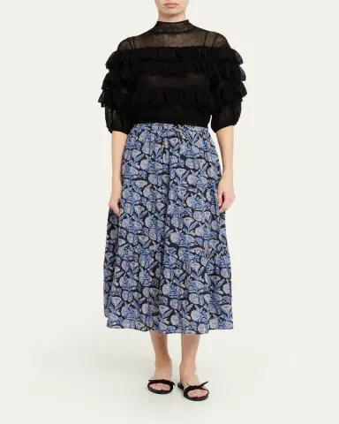 Ulla Johnson Corinna Mock-Neck Tiered Ruffle Top | Thumbnail 2 Ulla Johnson Corinna Mock-Neck Tiered Ruffle Top | Thumbnail 2