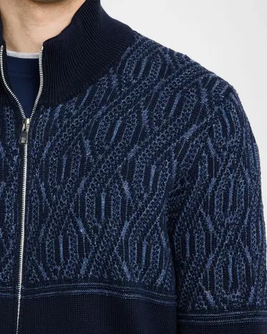 Brunello Cucinelli Men 's Cotton Cable-Pattern Full-Zip Cardigan | Thumbnail 9 Brunello Cucinelli Men 's Cotton Cable-Pattern Full-Zip Cardigan | Thumbnail 9