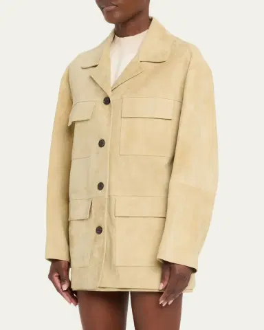 Arma Sendy Button-Down Suede Jacket | Thumbnail 4