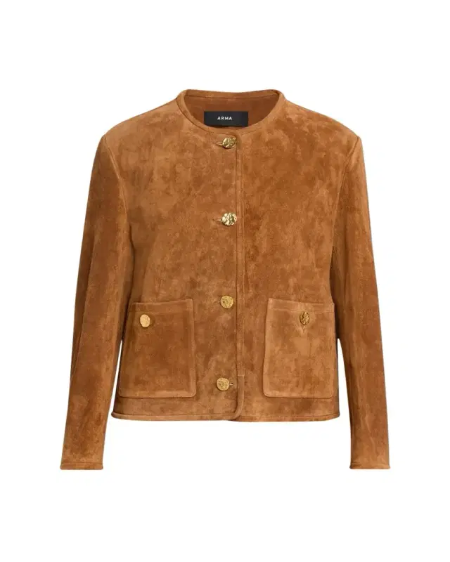 Arma Sogno Button-Down Suede Jacket