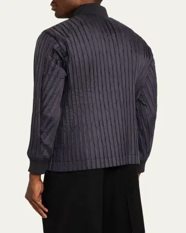 Homme Plisse Issey Miyake Men's Padded Pleats Bomber Jacket | Thumbnail 3 Homme Plisse Issey Miyake Men's Padded Pleats Bomber Jacket | Thumbnail 3