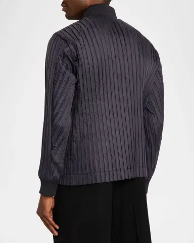 Homme Plisse Issey Miyake Men's Padded Pleats Bomber Jacket | Thumbnail 7 Homme Plisse Issey Miyake Men's Padded Pleats Bomber Jacket | Thumbnail 7