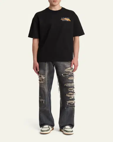 AMIRI Men's Distressed Stretch Straight-Fit Jeans | Thumbnail 2 AMIRI Men's Distressed Stretch Straight-Fit Jeans | Thumbnail 2