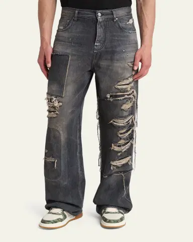 AMIRI Men's Distressed Stretch Straight-Fit Jeans | Thumbnail 4 AMIRI Men's Distressed Stretch Straight-Fit Jeans | Thumbnail 4