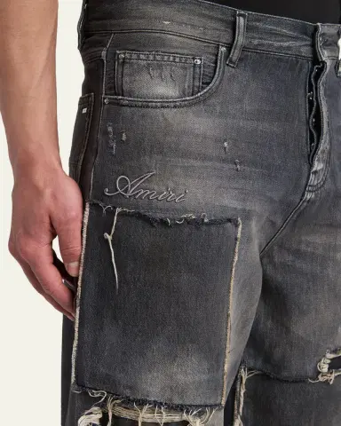 AMIRI Men's Distressed Stretch Straight-Fit Jeans | Thumbnail 5 AMIRI Men's Distressed Stretch Straight-Fit Jeans | Thumbnail 5