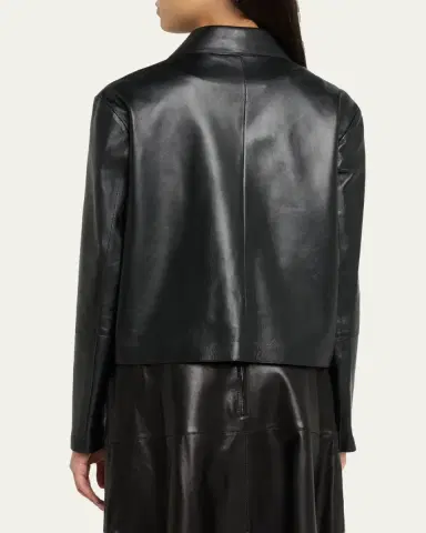 ARMA Emy Cropped Button-Down Leather Jacket | Thumbnail 3 ARMA Emy Cropped Button-Down Leather Jacket | Thumbnail 3