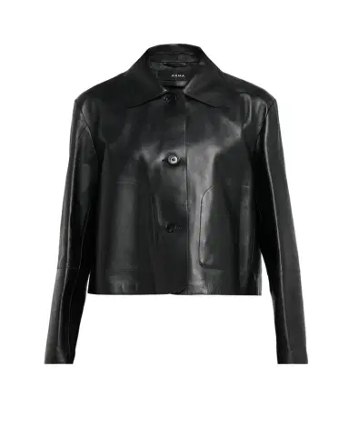 ARMA Emy Cropped Button-Down Leather Jacket | Thumbnail 1 ARMA Emy Cropped Button-Down Leather Jacket | Thumbnail 1