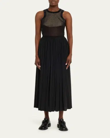Sacai Striped Chiffon Tank Top | Thumbnail 2 Sacai Striped Chiffon Tank Top | Thumbnail 2