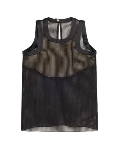 Sacai Striped Chiffon Tank Top | Thumbnail 1 Sacai Striped Chiffon Tank Top | Thumbnail 1