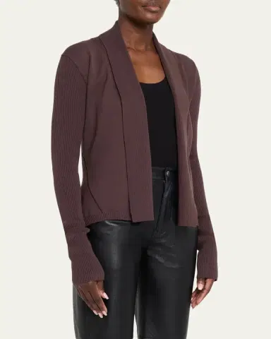 Rick Owens Naska Rib Knit Open Cardigan | Thumbnail 4