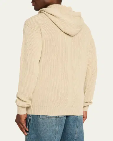 Rick Owens Men's Ribbed Wool Hoodie | Thumbnail 3