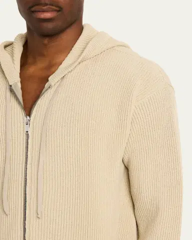 Rick Owens Men's Ribbed Wool Hoodie | Thumbnail 5