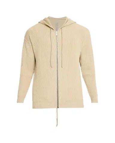 Rick Owens Men's Ribbed Wool Hoodie | Thumbnail 1