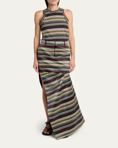 sacai Horizontal Striped Tank Top | Thumbnail 2