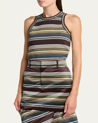 sacai Horizontal Striped Tank Top | Thumbnail 4