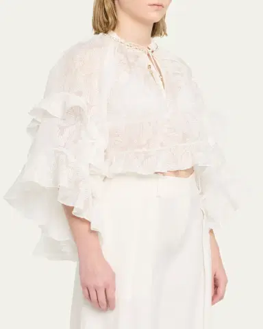 Zimmermann Daylight Ruffle Blouse | Thumbnail 4