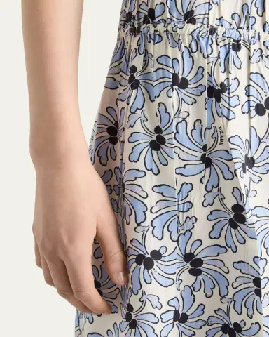 Prada Floral-Print Pongé Sleeveless Midi Dress | Thumbnail 5 Prada Floral-Print Pongé Sleeveless Midi Dress | Thumbnail 5