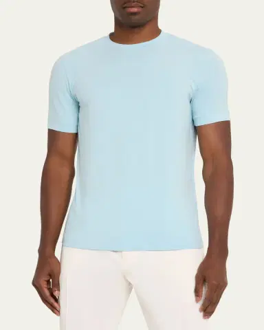 Giorgio Armani Men's Short-Sleeved Cotton Jersey T-Shirt | Thumbnail 4 Giorgio Armani Men's Short-Sleeved Cotton Jersey T-Shirt | Thumbnail 4