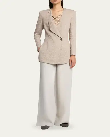 Giorgio Armani Linen Straight-Leg Trousers | Thumbnail 2 Giorgio Armani Linen Straight-Leg Trousers | Thumbnail 2