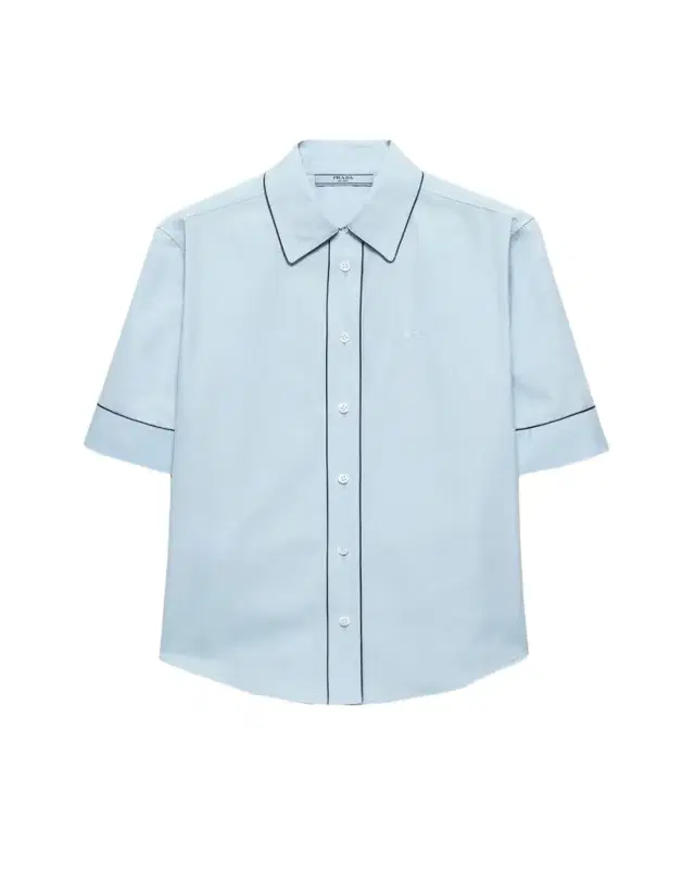 Short-Sleeve Cotton Button-Down Top