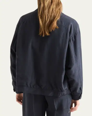 Prada Silk Zip-Up Bomber Jacket | Thumbnail 3 Prada Silk Zip-Up Bomber Jacket | Thumbnail 3